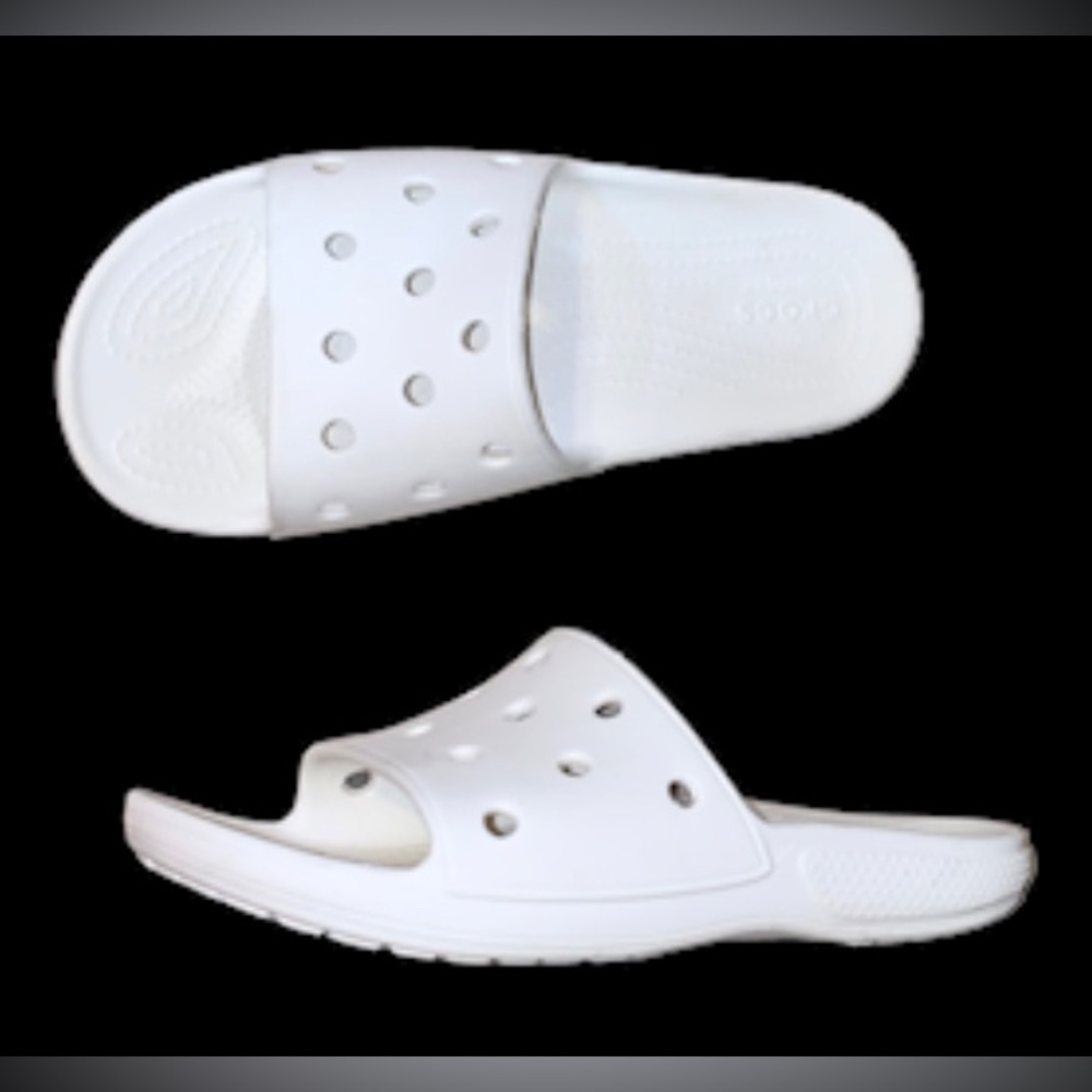 CROCS Ionic Comfort White slides unisex women’s sandals size 8 men’s size 6